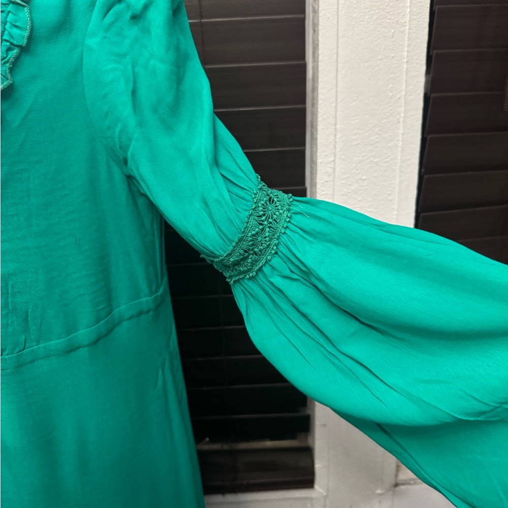 Chic Teal Long Sleeve Maxi Dress - Picture 7 of 15